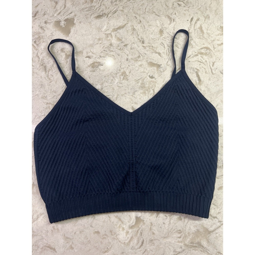 Spiritual Gangster Row Seamless Navy Blue Ribbed Brami M/L